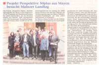 Perspektive 50plus - Projekt Perspektive 50plus besucht Mainzer Landtag - Mayen extra 10.06.10